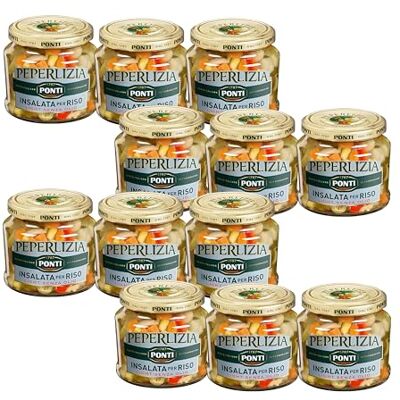 Ponti , Insalata per Riso Peperlizia Light, Condimento Vegetale per Insalata di Riso Light Senza Olio, Ideale da Aggiungere alle tue Insalate Light, 100% Made in Italy, 12 Vasi da 350 g Ponti , Insalata per Riso Peperlizia Light, Condimento Vegetale per Insalata di Riso Light Senza Olio, Ideale da Aggiungere alle tue Insalate Light, 100% Made in Italy, 12 Vasi da 350 g