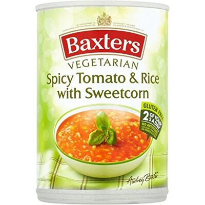 Baxters Pomodoro piccante vegetariano e riso con zuppa di mais dolce 400g Baxters Pomodoro piccante vegetariano e riso con zuppa di mais dolce 400g