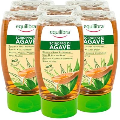 Equilibra Sciroppo di Agave Dolcificante Biologico Vegan Gusto Delicato Senza Glutine 6 Flaconi da 350g Equilibra Sciroppo di Agave Dolcificante Biologico Vegan Gusto Delicato Senza Glutine 6 Flaconi da 350g