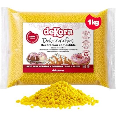 dekora Dekocrunchies Limone 1 kg, Zuccherini Decorativi per dolci, Sprinkles per Torte croccanti e dal sapore intenso, Perle di Zucchero commestibili per decorare torte, biscotti, cupcake e dessert dekora Dekocrunchies Limone 1 kg, Zuccherini Decorativi per dolci, Sprinkles per Torte croccanti e dal sapore intenso, Perle di Zucchero commestibili per decorare torte, biscotti, cupcake e dessert