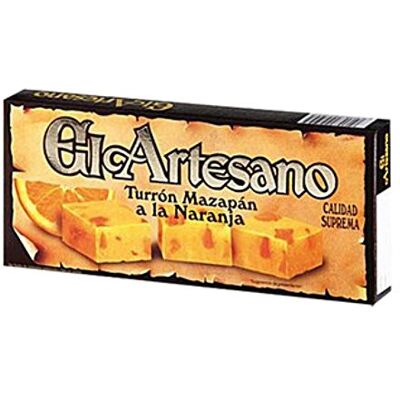 El Artesano Torrone di marzapane all'arancia, dolce fatto a mano con marzapane delicato e arancia agrumata, combinazione fresca e deliziosa, ideale per gli amanti dei sapori unici El Artesano Torrone di marzapane all'arancia, dolce fatto a mano con marzapane delicato e arancia agrumata, combinazione fresca e deliziosa, ideale per gli amanti dei sapori unici