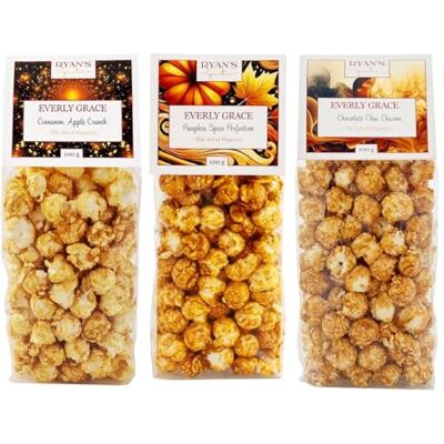 Everly Grace Popcorn Fall Bundle – Pumpkin Spice Perfection, Cinnamon Apple Crunch, Chocolate Chai Charme, ogni 100 g sacchetti di popcorn dalla nostra manifattura di Augusta, Germania Everly Grace Popcorn Fall Bundle – Pumpkin Spice Perfection, Cinnamon Apple Crunch, Chocolate Chai Charme, ogni 100 g sacchetti di popcorn dalla nostra manifattura di Augusta, Germania