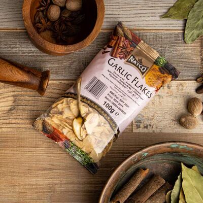 Natco Foods Fiocchi d'aglio 100g Peperoncino maghi Natco Foods Fiocchi d'aglio 100g Peperoncino maghi