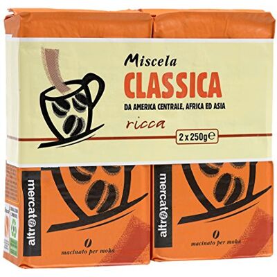 Altromercato – Caffè Classico Macinato per Espresso, Arabica e Robusta Tostatura Media, da Filiere del Commercio Equo e Solidale, Perfetto per un Espresso Intenso e Rotondo – Bipack 2 x 250 g Altromercato – Caffè Classico Macinato per Espresso, Arabica e Robusta Tostatura Media, da Filiere del Commercio Equo e Solidale, Perfetto per un Espresso Intenso e Rotondo – Bipack 2 x 250 g