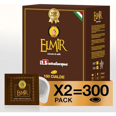 Passalacqua Caffè Premium – Elmir 300 Cialde ESE 44mm (due confezioni da 150) – Tostatura Autentica Napoletana Miscela 30% Arabica – Intenso e Cremoso con Note di Cioccolato – Made in Italy Passalacqua Caffè Premium – Elmir 300 Cialde ESE 44mm (due confezioni da 150) – Tostatura Autentica Napoletana Miscela 30% Arabica – Intenso e Cremoso con Note di Cioccolato – Made in Italy