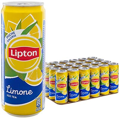 Lipton , Ice Tea, Tè Freddo al Gusto di Limone, Poche Calorie, con Stevia, Formato Sleek da 24x0,33L Lipton , Ice Tea, Tè Freddo al Gusto di Limone, Poche Calorie, con Stevia, Formato Sleek da 24x0,33L
