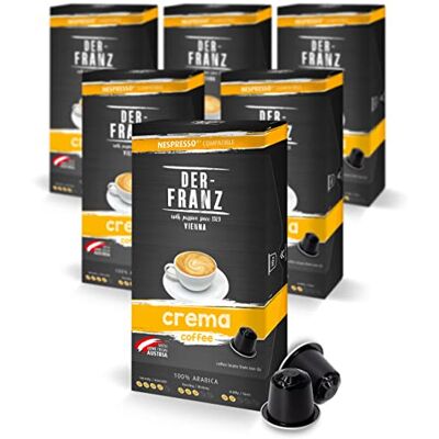 Der-Franz Capsule di caffè compatibili Nespresso, 6 x 10 Capsule, Crema Der-Franz Capsule di caffè compatibili Nespresso, 6 x 10 Capsule, Crema
