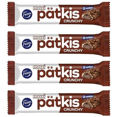 Fazer Patkis Maxi Crunchy Chocolate 4 Stöcke von 55 g 7,6oz Fazer Patkis Maxi Crunchy Chocolate 4 Stöcke von 55 g 7,6oz