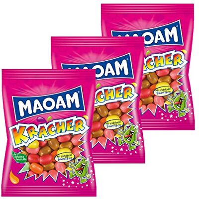 HARIBO Maoam Frucht Kracher, Petardi alla Frutta, Confetti, 3 Sacchetti x 200g HARIBO Maoam Frucht Kracher, Petardi alla Frutta, Confetti, 3 Sacchetti x 200g
