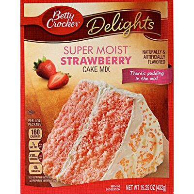 Betty Crocker Supermoist Strawberry cake mix 432g (15.25oz) pack of 1 Betty Crocker Supermoist Strawberry cake mix 432g (15.25oz) pack of 1