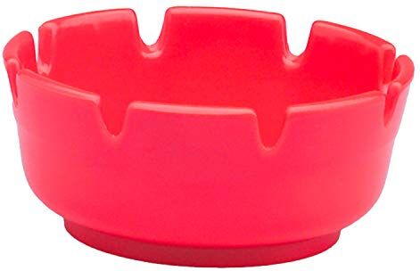 PIAZZA Posacenere da Esterno Design Rotondo in Plastica 10 cm Posacenere da Tavolo per Sigarette e Sigari adatto per Casa, Giardino, Bar, Ristoranti, Hotel Colore Rosso