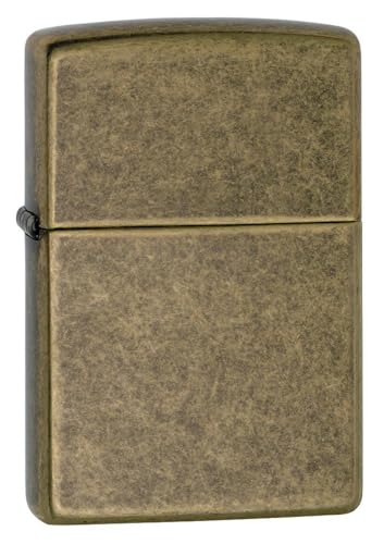 Zippo Accendino ® Classic Antique Brass 201FB, Accendino Antivento Ricaricabile , Realizzato in Metallo con Caratteristico "click" , Color Marrone Seppia, Made in USA, Ottima Idea Regalo