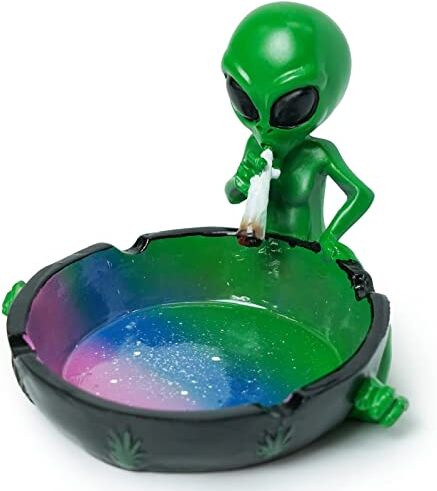 Auhafaly Gifts Alien Smoking Posacenere, 10,2 cm, Multicolore