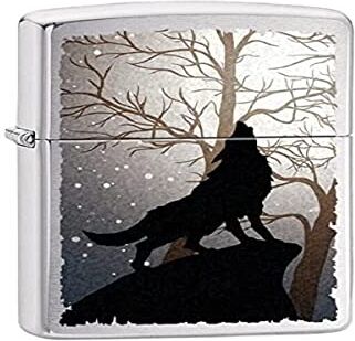 Zippo Accendino ® Wolf , Accendino Antivento Ricaricabile , Realizzato in Metallo con Caratteristico "click" , Color Grigio, Made in USA, Ottima Idea Regalo