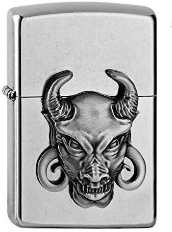 Zippo PL 28378 DEVIL Mini emblema 3D Accendisigari, Ottone, Design 5,83,81,2