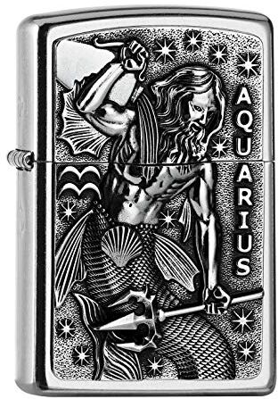 Zippo PL 207 Aquarius Tierkr. V19 Accendino, Ottone, Design, 5,83,81,2