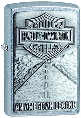 Zippo Accendino ® Harley-Davidson , Accendino Antivento Ricaricabile , Realizzato in Metallo con Caratteristico "click" , Color Argento, Made in USA, Ottima Idea Regalo