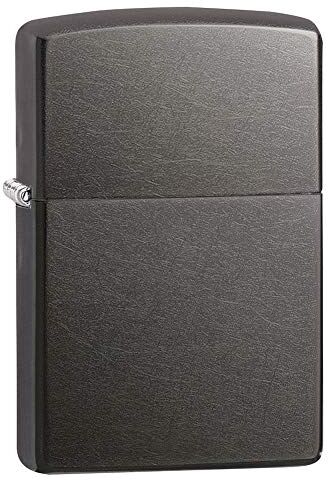 Zippo benzina Classic Gray , Accendino Antivento Ricaricabile, Realizzato in Metallo con Caratteristico click, Color Nero, Made in USA, Ottima Idea Regalo, Metal, 5.7 x 3.7 x 1.2 cm