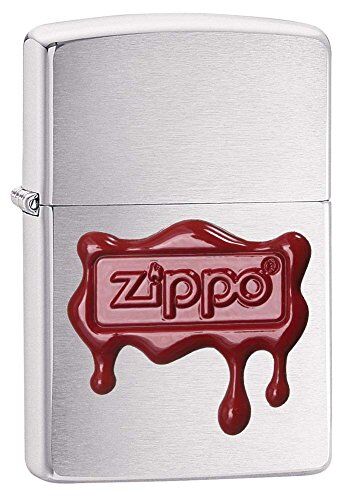 Zippo Emblem, Accendino Antivento, Ricaricabile a Benzina Unisex Adulto, Cromo, Regular 5.7 x 3.7 x 1.2 cm