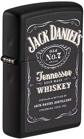 Zippo Accendino ® Jack Daniel's , Accendino Antivento Ricaricabile , Realizzato in Metallo con Caratteristico "click" , Color Nero Opaco, Made in USA, Ottima Idea Regalo