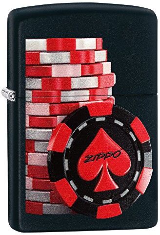 Zippo Poker Coins Lighter, Metal, Black, One Size