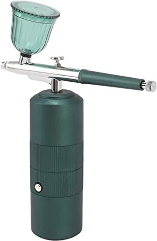 Azusumi Mini compressore d'aria, aerografo facciale, spruzzatore portatile per acqua-ossigeno, nebulizzatore, dispositivo di nebulizzazione del viso, verde smeraldo, facile da montare e trasportare