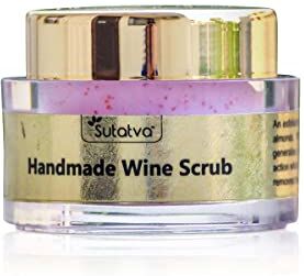 LOGY Sutatva Scrub fatto a mano al vino con vino rosso e latte per acne, 20 g, nome ayurvedico Madhurasa