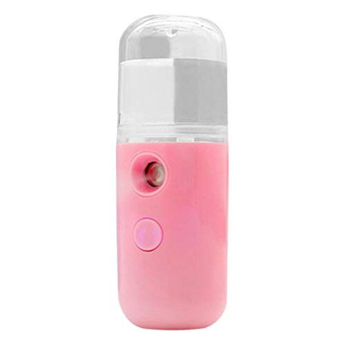 No brands Nano nebulizzatore per nebbia, nano viso mister, mini vaporizzatore per il viso, spruzzatore portatile per nebbia, multifunzione, ricaricabile tramite USB, per umidificazione facciale (rosa)