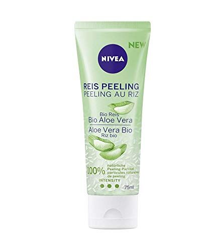 NIVEA Esfoliante Riso e Aloe Vera biologica, pulizia naturale del viso ad alta intensità, esfoliante per il viso, senza microplastiche