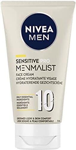 NIVEA MEN MENMALIST Crema Viso Sensitive Pro (1 x 75 ml), Cura viso dalla consistenza leggera e non grassa, cura per uomo adatta a tutti i tipi di pelle