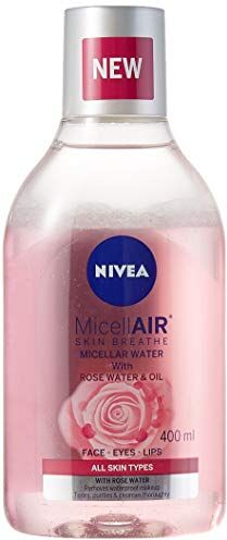 NIVEA Acqua Micellare Bifase con Olio e Acqua di Rose Bio 400 ml, Struccante bifasico per trucco long lasting e waterproof, Detergente viso delicato su occhi e ciglia