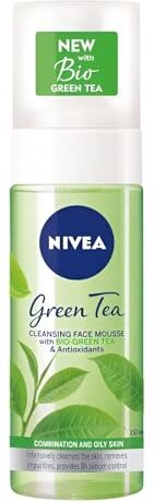 NIVEA Cleansing Face Mousse Green Tea, 150 ml (confezione da 2) Enriched with Organic Green Tea Extract, Has Antiossidante, Antisettico, and Rejuvenating Properties, Reducing Oiliness and Promoting