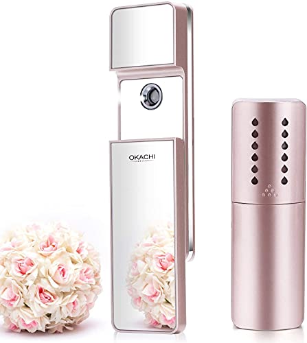 OKACHI GLIYA Spruzzatore Facciale Nano, Mini Vaporizzatore Viso Vapore Portatile Nano Facial Mister Sprayer Idratante USB Ricaricabile Ionico Nebulizzatore Sauna Faccial Face Mist Sprayer