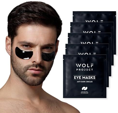 Pro-Ject WOLF PROJECT   Patch occhi per uomo, maschera occhi con ingredienti naturali anti-gonfiore e patch occhi antirughe 5 pezzi