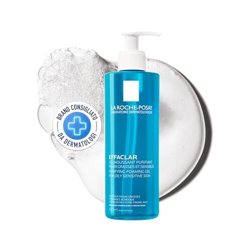 La Roche-Posay La Roche Posay Gel Detergente Schiumogeno, Per Pelli a Tendenza Acneica, Azione Purificante, Rimuove Sebo e Impurità, Arricchito con Acqua Termale e Zinco, Effaclar, 400 ml