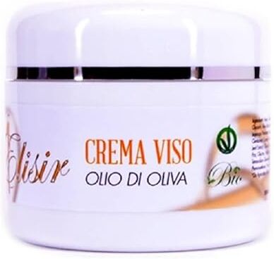 Generic 1ELISIR Crema viso IDRATANTE, EMOLLIENTE, ANTI-ETÀ, OTTIMA BASE TRUCCO bio vegano all'OLIO DI OLIVA 50ml