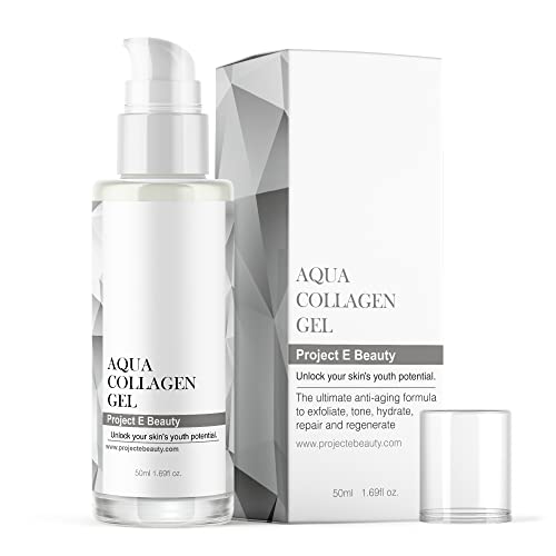 Pro-Ject Aqua Collagen Gel   Cura della pelle organica naturale Vitamina C Occhi viso Antietà Lifting Lozione rassodante Siero gel ionico 50 ml 1,7 once