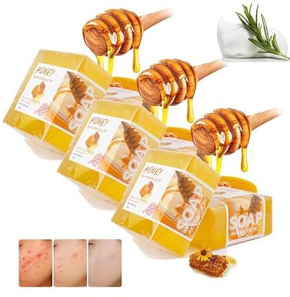 EXQST Lavado Essentials Turmeric Honey Soap Bar Turmeric Brightening Moisturizing Face Soap Natural Honey Skin Soap Wash for Dark Spots Cleanses Skin