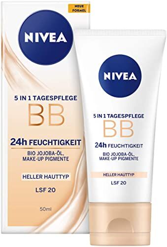 NIVEA 5 in 1, cura diurna, BB 24 ore, umidità, tipo di pelle chiara, SPF 20, 50 ml, 50 ml