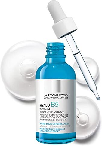 La Roche-Posay La Roche Posay Siero Concentrato Anti-Rughe, Per Tutti i Tipi di Pelle, Effetto Rimpolpante e Riparatore, Pelle Luminosa, Con Acido Ialuronico, Vitamina B5 e Madecassoside, Hyalu B5, 50 ml