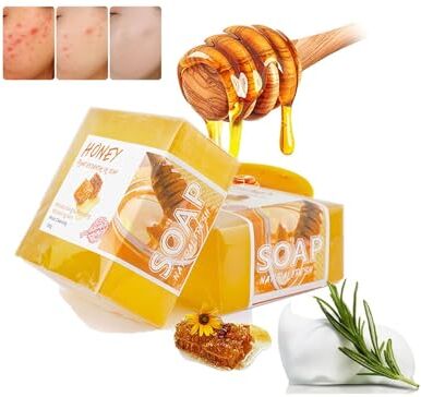 EXQST Lavado Essentials Turmeric Honey Soap Bar Turmeric Brightening Moisturizing Face Soap Natural Honey Skin Soap Wash for Dark Spots Cleanses Skin