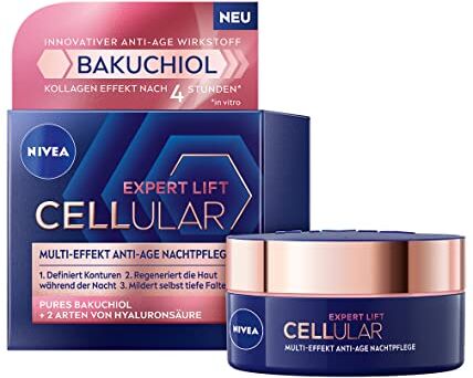 NIVEA Cellular Expert Lift Crema notte idratante anti-età per una pelle dall'aspetto più giovane, crema viso anti-età con acido ialuronico