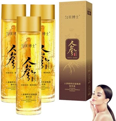 Generic Ginseng Extract Liquid, Ginseng Essence Water, Ginseng Peptide Anti-Aging Essence, Ginseng Anti-Wrinkle Serum for Tightening Sagging Skin Reduce Fine Lines (3PCS)