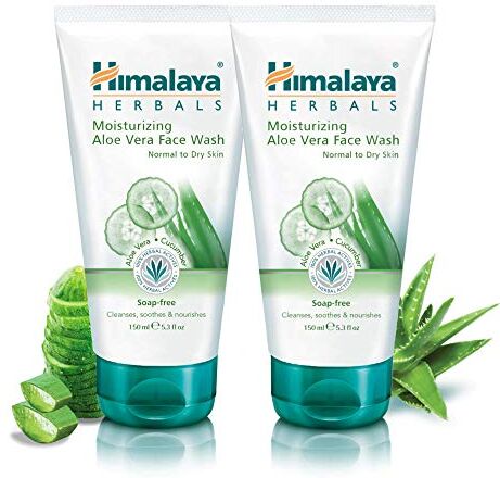 Himalaya Moisturizing Aloe Vera Face Wash,Cleanses, Soothes and Nourishes Skin Protects Skin from Damage   Refreshes Dull, Tired Skin,For Normal to Oily Skin- 150ml (Pack of 2)