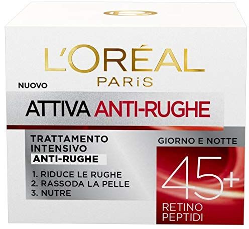 L'ORÉAL Paris Crema Viso Donna Antirughe Intensiva Giorno, 50 ml, Confezione da 1