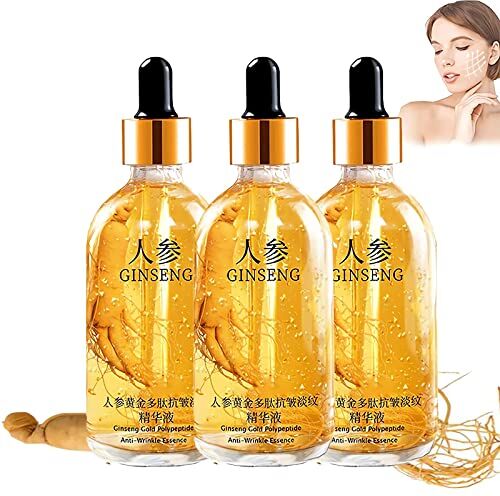 Géneric Essenza antietà al polipeptide di ginseng, essenza antietà al polipeptide d'oro al ginseng, siero al ginseng, essenza antirughe al ginseng per le donne (3pcs)