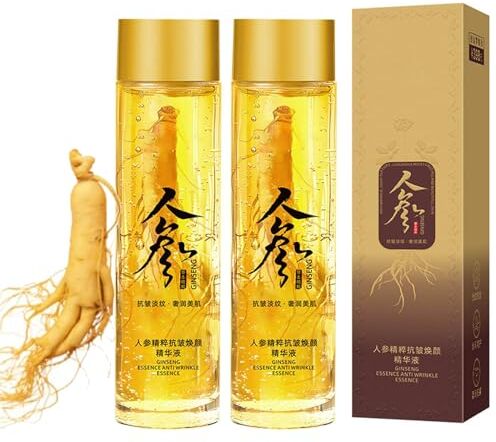 Generic Ginseng Anti Wrinkle Serum, Acqua Essenziale di Ginseng, Tonico per la Cura Della Pelle da 120 ml, Minimizza i Pori del Viso per Ringiovanire la Pelle, Nutre e Illumina(2 pezzi)