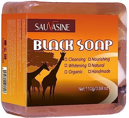 Hirara Sapone nero Sapone nero africano fatto a mano   Sapone schiarente da 3,88 once per pelle radiosa e luminosa, macchie scure, ringiovanimento, tono della pelle irregolare