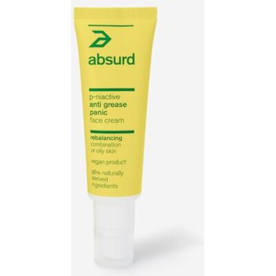 absurd a Absurd Crema Viso Riequilibrante Anti Grease Panic, 50 ml, Azione Seboregolatrice, con Niacinamide e Acido Azelaico, Fitocomplessi Iperfermentati, Per Pelli Miste o Grasse, Vegan absurd a Absurd Crema Viso Riequilibrante Anti Grease Panic, 50 ml, Azione Seboregolatrice, con Niacinamide e Acido Azelaico, Fitocomplessi Iperfermentati, Per Pelli Miste o Grasse, Vegan