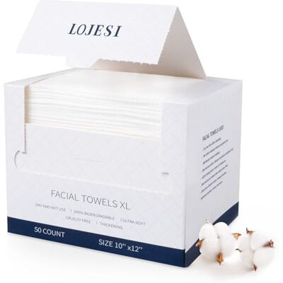 Carehabi Salviette Asciutte Salviette Struccanti 50 Pezzi Cotone Struccante Dischetti Asciugamani Viso 30 x25 cm (10"x12" XL) per Detergere il Viso Skincare e Struccante Carehabi Salviette Asciutte Salviette Struccanti 50 Pezzi Cotone Struccante Dischetti Asciugamani Viso 30 x25 cm (10"x12" XL) per Detergere il Viso Skincare e Struccante